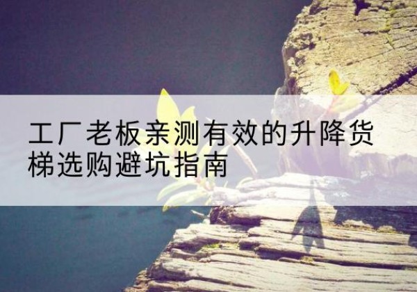 东海升降货梯怎么选-工厂老板亲测有效的升降货梯选购避坑指南
